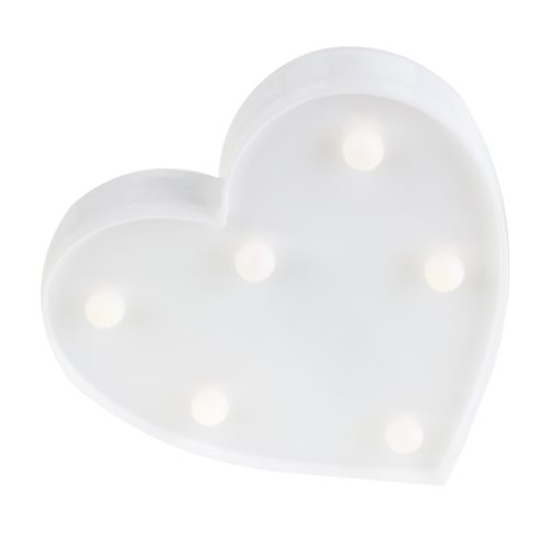 Dekoratív szív éjszakai lámpa 2x AA 1.5V elemmel működik 6x LED MILAGRO EKD3720