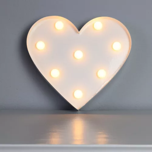Dekoratív szív éjszakai lámpa 2x AA 1.5V elemmel működik 6x LED MILAGRO EKD3720