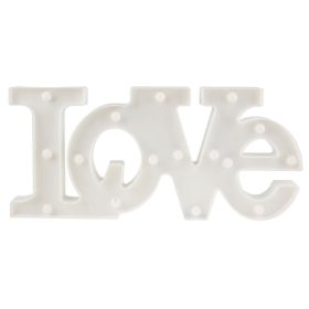   Elemes éjszakai lámpa Dekoratív LOVE felirat Fehér 16x LED MILAGRO EKD3935