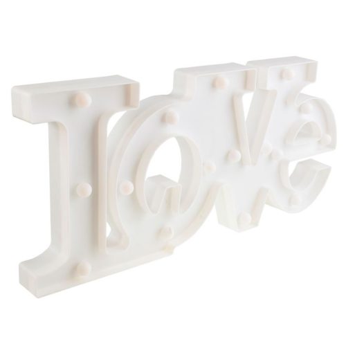 Elemes éjszakai lámpa Dekoratív LOVE felirat Fehér 16x LED MILAGRO EKD3935