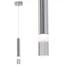   LED-csöves függőlámpa túlnyúló króm ICE 5W 4000K IP20 fém és akril Milagro