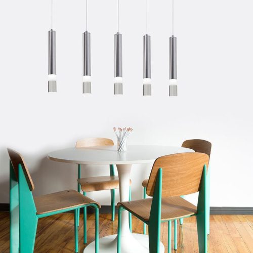 Függesztett lámpa Tuba Zwis Chrome ICE 25W LED IP20 Fém és akril Milagro