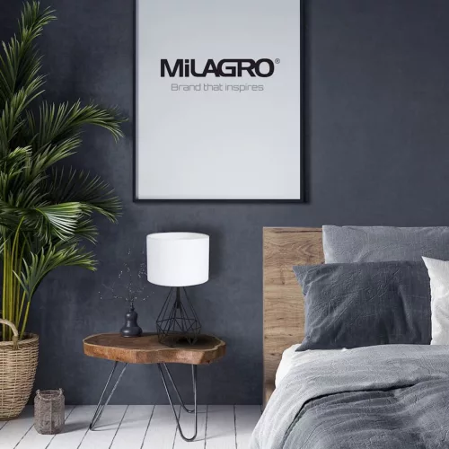 TRIANGOLO asztali lámpa 1x E27 Fekete-fehér Fém + Milagro szövet