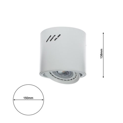 TUBO mennyezeti lámpa fehér 1xAR111 Milagro