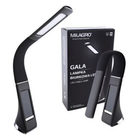   GALA 6W Fekete LED asztali lámpa IP20 kijelzővel, Milagro műanyag