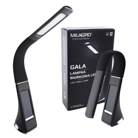   GALA 6W Fekete LED asztali lámpa IP20 kijelzővel, Milagro műanyag