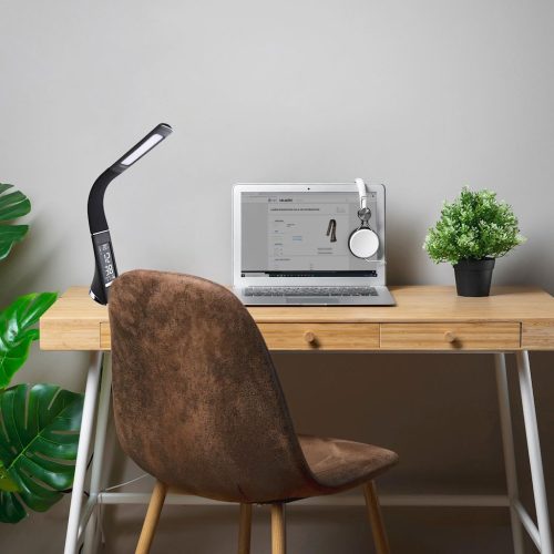 GALA 6W Fekete LED asztali lámpa IP20 kijelzővel, Milagro műanyag