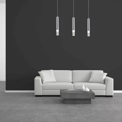 LED-csöves függőlámpa túlnyúló króm ICE 15W 4000K IP20 fém és akril Milagro