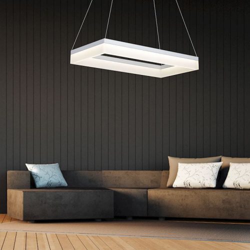 CUBO függőlámpa fehér téglalap 36W LED IP20 Fém és akril modern minimalista stílusú Milagro