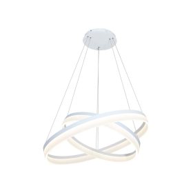   RING függőlámpa két kör fehér 60W LED IP20 Fém és akril modern stílusú Milagro