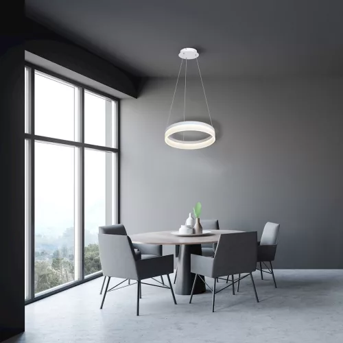 RING függőlámpa 24W fehér kör LED IP20 Fém és akril modern stílusú Milagro