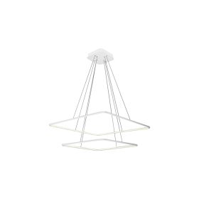   NIX függőlámpa fehér négyzet alakú keret 50W LED IP20 Fém és akril modern minimalista stílusú Milagro