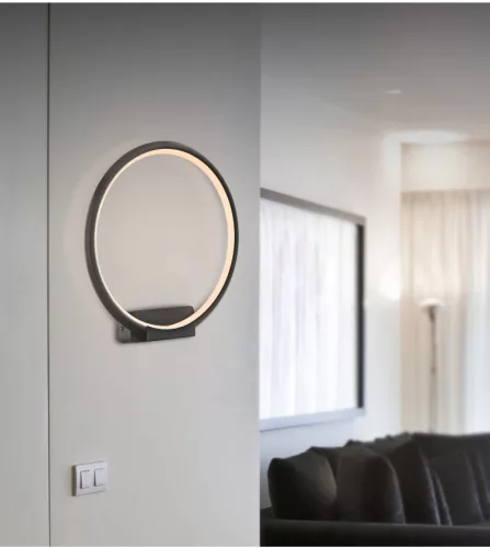 ORION kör fali lámpa fekete 10W LED IP20 modern minimalista stílusú Fém és akril Milagro