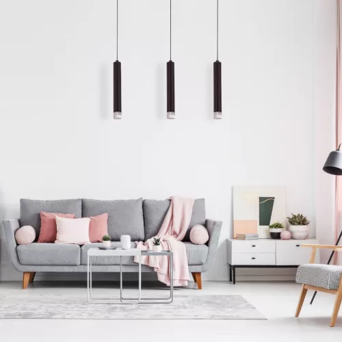 CARBON függőlámpa 3X5W LED fekete cső IP20 Fém és akril modern minimalista stílus