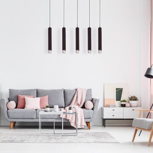 CARBON csöves függőlámpa 5X5W LED fekete IP20 Fém és akril modern minimalista stílusú Milagro