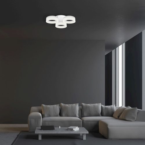 RING mennyezeti lámpa három kör fehér 36W LED IP20 Fém és akril modern stílusú Milagro