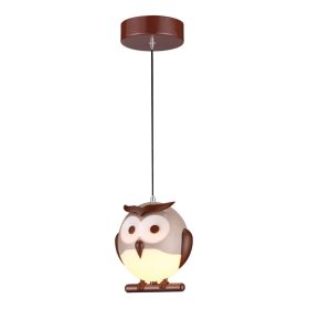   OWL függesztett lámpa 1xE14 LED bagoly gyerek barna ML243 Milagro műanyag