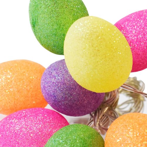 Karácsonyi girland lámpák Elemes LED lámpák Csillogó húsvéti tojás 10x LED MILAGRO EKD4925