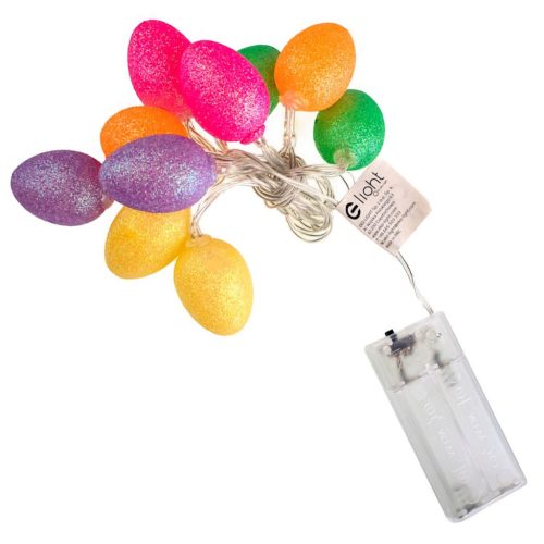 Karácsonyi füzér lámpák Elemes LED lámpák Csillogó húsvéti tojás 10x LED MILAGRO EKD4932