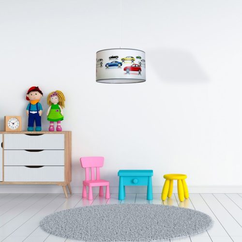 CARS függesztett lámpa 1xE27 Gyerekautó kerek MLP851 Milagro Metal + PVC