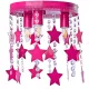 Rózsaszín gyermek mennyezeti lámpa Csillár gyerekeknek Stars STAR 3xE27 Fém és kristályok Milagro