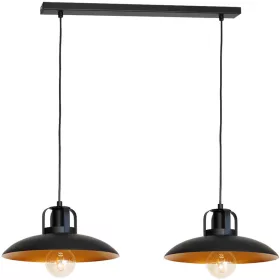   FELIX függőlámpa fekete arany 2xE27 IP20 Fém modern loft ipari stílusú Milagro