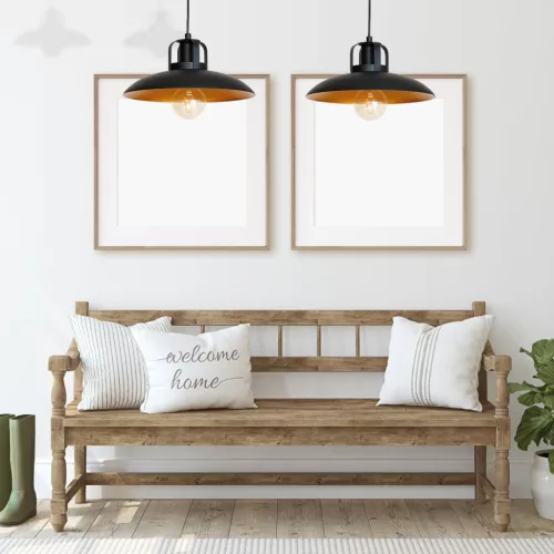 FELIX függőlámpa fekete arany 2xE27 IP20 Fém modern loft ipari stílusú Milagro