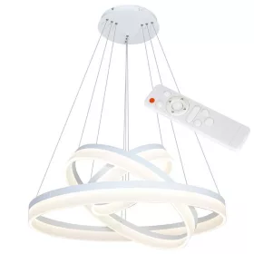   RING 4080 függesztett lámpa három kör fehér 114W LED + TÁVIRÁNYÍTÓ IP20 Fém és akril modern stílusú Milagro