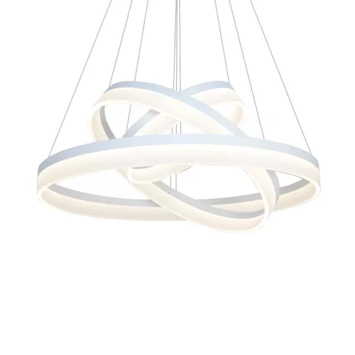 RING 4080 függesztett lámpa három kör fehér 114W LED + TÁVIRÁNYÍTÓ IP20 Fém és akril modern stílusú Milagro