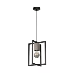   Ipari mennyezeti függőlámpa Ralph 1x E27 Black Fém + fa Milagro