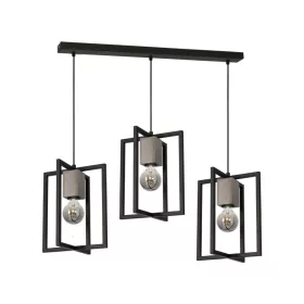   Ipari mennyezeti függesztett lámpa Ralph 3x E27 Black Fém + fa Milagro