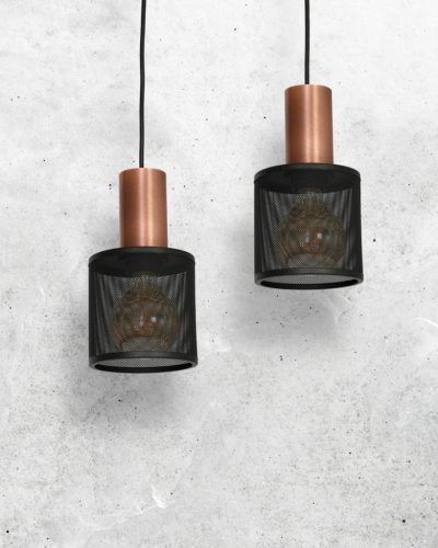 Ipari stílusú fekete MiLAGRO ARES függőlámpa 2x E27