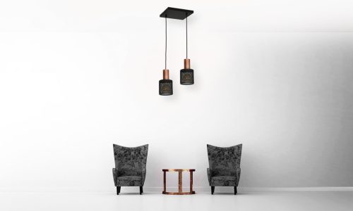 Ipari stílusú fekete MiLAGRO ARES függőlámpa 2x E27