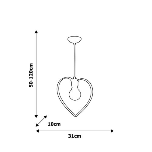 AMORE 1xE27 Szívre függő lámpa, csajos, finom, fehér MLP9950 Milagro Metal