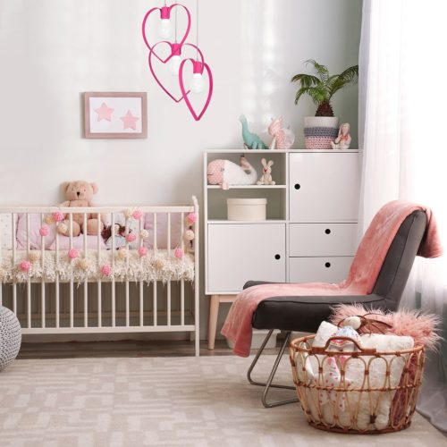 AMORE 3xE27 Szívre függő lámpa, lányos, sötét rózsaszín, MLP9957 Milagro Metal