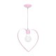 AMORE 1xE27 Szívre függő lámpa, csajos, finom rózsaszín, MLP9953 Milagro Metal