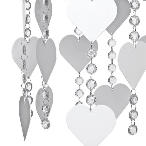 Gyermek mennyezeti lámpa fehér Csillár gyerekeknek Szívek CORAZON 3x E27 Fém és kristályok Milagro