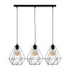 Függesztett lámpa KOSÁR 3xE27 Geometrikus Forma Loft Fekete Kosár Diamond MLP7215 Fém