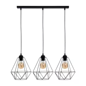   Függesztett lámpa KOSÁR 3xE27 Geometrikus Forma Loft Fekete Kosár Diamond MLP7215 Fém