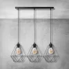 Függesztett lámpa KOSÁR 3xE27 Geometrikus Forma Loft Fekete Kosár Diamond MLP7215 Fém