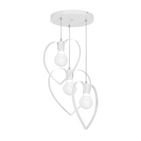   AMORE 3xE27 Szívre függő lámpa, csajos, finom, fehér MLP9951 Milagro Metal