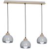 Skandináv stílusú mennyezeti függesztett lámpa szürke MiLAGRO DAMA 3x E27 Fa + fém