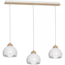   Skandináv stílusú mennyezeti függőlámpa fehér MiLAGRO DAMA 3x E27 Fa + fém
