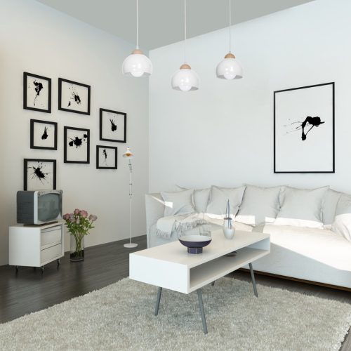 Skandináv stílusú mennyezeti függőlámpa fehér MiLAGRO DAMA 3x E27 Fa + fém