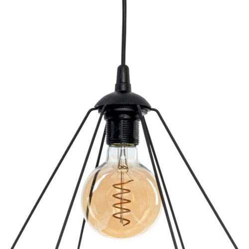 Függesztett lámpa KOSÁR 1xE27 geometriai forma loft fekete kosár gyémánt MLP7214 fém