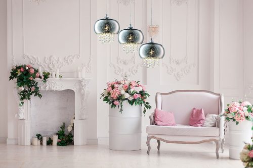 Glamour stílusú függőlámpa kristályokkal 3x E14 MiLAGRO STARLIGHT galaxy kristály