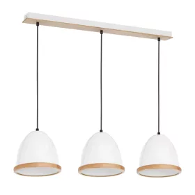   STUDIO függesztett lámpa 3xE27 klasszikus lámpaernyők fa kivitelben fehér MLP8850 Milagro fém + fa