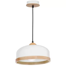   STUDIO függesztett lámpa 1xE27 Klasszikus lámpaernyő fa kivitel fehér MLP8848 Milagro fém + fa
