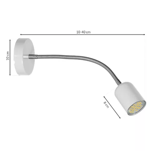 LED fali lámpa MAXI mennyezeti lámpa fehér Flexibilis Fém 1xGU10 modern stílusú 40cm MILAGRO