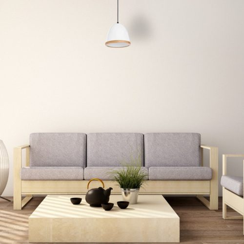 STUDIO függesztett lámpa 1xE27 Klasszikus lámpaernyő fa kivitel fehér MLP8849 Milagro fém + fa